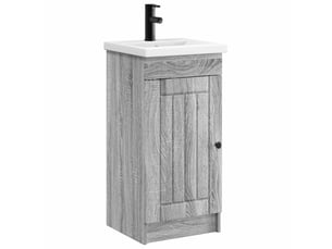 Meuble salle de bain avec évier, meuble de rangement sonoma gris shl9673