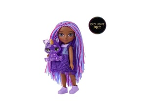 Poupée mannequin rainbow high littles indigo violet foncé 15 cm avec animal de compagnie violet