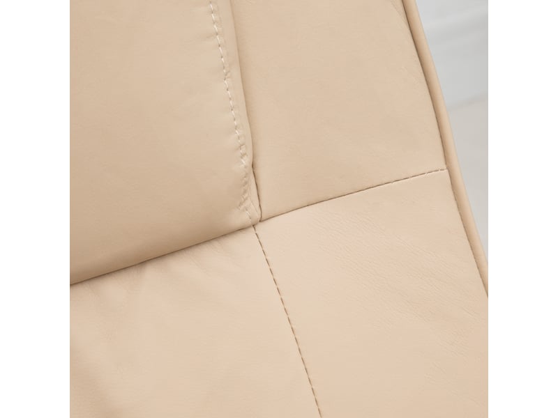  Fauteuil de massage 10 points, dossier réglable et pivotant à 360°, métal blanc crème  - Conforama D