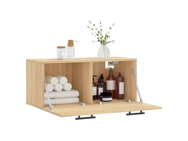  Armoire murale salon, meuble de rangement chêne sonoma 80x36,5x35 cm bois d'ingénierie  - Conforama D