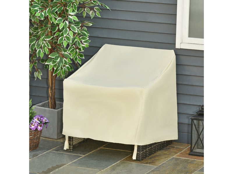  Housse de protection imperméable en tissu oxford 600d beige pour mobilier de jardin 68 x 87 x 77 cm, idéale pour terrasse et patio.  - Conforama C