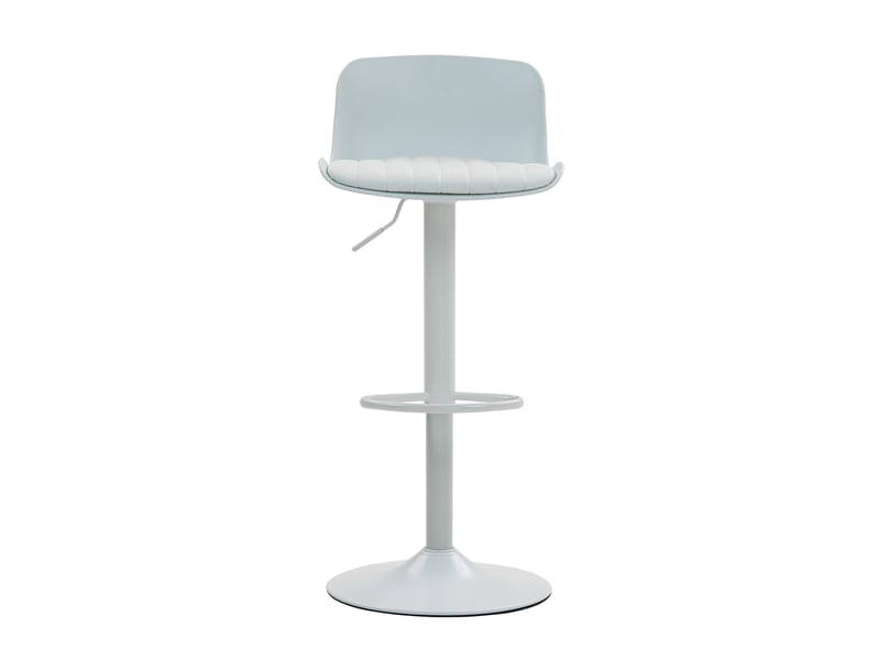  Tabourets de bar lot de 2 pivotants réglables - lpospi - dossier ergonomique, assise rembourrée, métal - blanc  - Conforama A