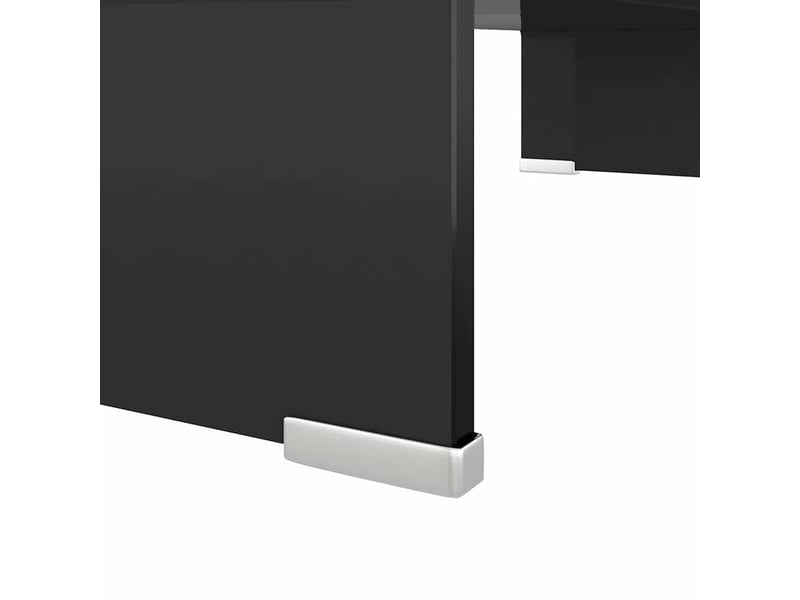  Meuble tv - banc tv - meuble de rangementsupport pour moniteur 60x25x11 cm verre noir  - Conforama E
