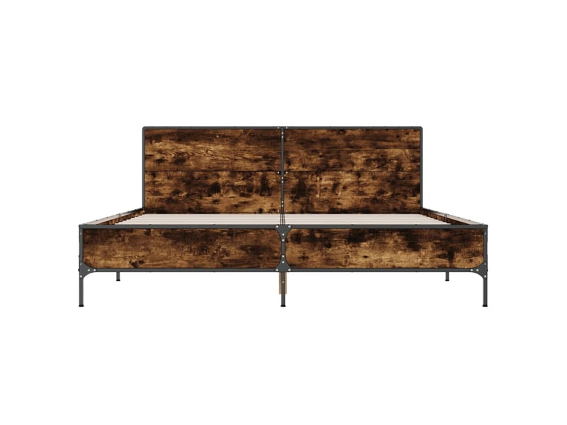 Lit double- lit adulte -  cadre de lit sans matelas chêne fumé 120x200 cm  - Conforama C