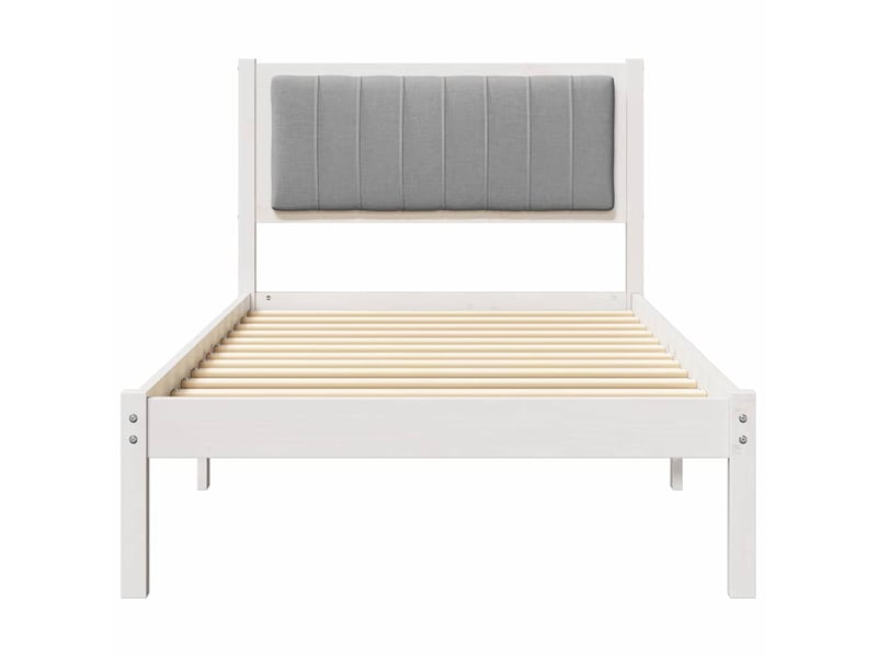 Lit simple- lit adulte - cadre de lit avec tête de lit rembourrée gris clair 90 x 200 cm - Conforama D