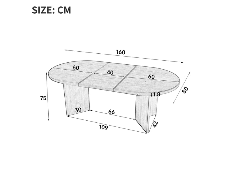 Table à manger, plateau 18 mm structure renforcée coins arrondis pour 6 à 8, plateau en mdf, repas, mdf, coloris chêne  - Conforama C