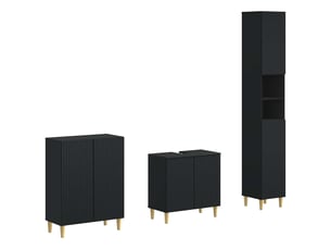 Ensemble de meuble de salle de bain 3 pièces arnhem noir cf63325