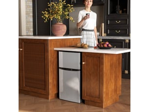 Réfrigérateur congélateur 88 l, petit réfrigérateur combiné avec portes réversibles et éclairage, 45,5x50x86,5cm, noir