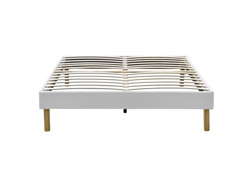 Ensemble sommier tapissier et matelas 160x200 cm - couleur : blanc - matelas latex accueil moelleux gregblanc-marie-160x200-blanc - Conforama C