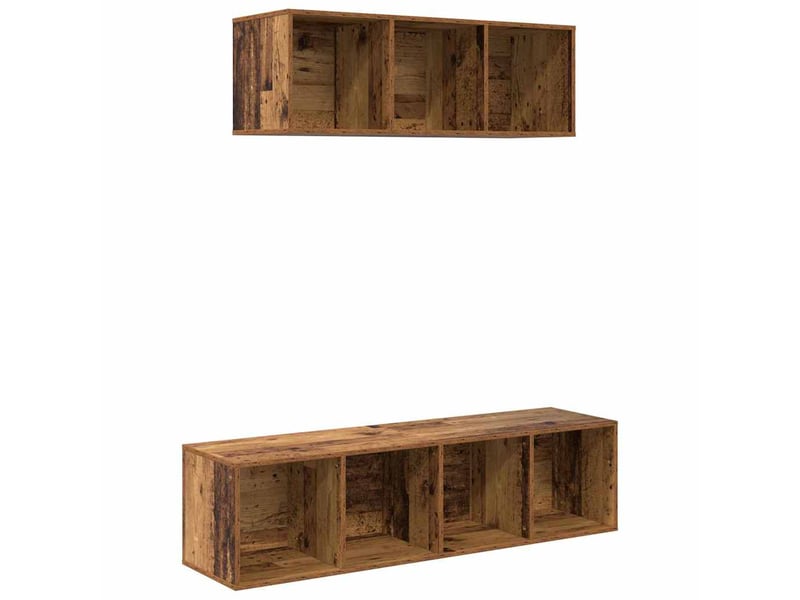  Ensemble meuble tv - banc tv - meuble de rangement 2 pcs bois ancien bois d'ingénierie  - Conforama A