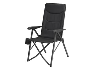 Chaise de camping, dossier réglable 95°-150°, porte-gobelet, sac de transport, pêche, jardin, noir