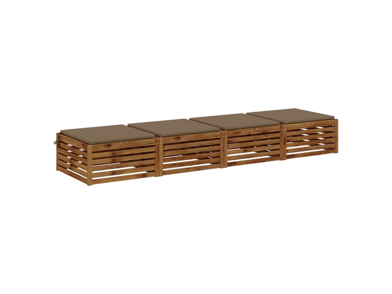 Lot de 4 coussins de siège, coussins d'assise soest 100 % polyester taupe cf60582 - Conforama C