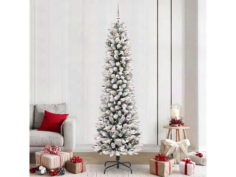  Sapin de noël artificiel, arbre de noël blanc 240 cm pvc, métal et plastique shl1241  - Conforama B