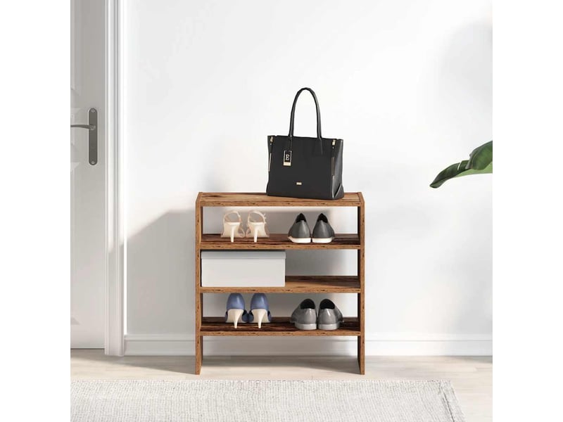  Étagères à chaussures 2 pcs empilable vieux bois 60x30x30,5 cm  - Conforama C