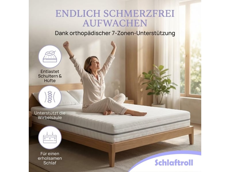  Matelas en mousse froide 160x200 cm – 25 cm d'épaisseur – 7 zones – h2 h3  - Conforama C