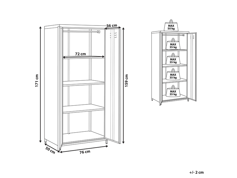 Meuble de rangement varna métal beige clair  - Conforama C