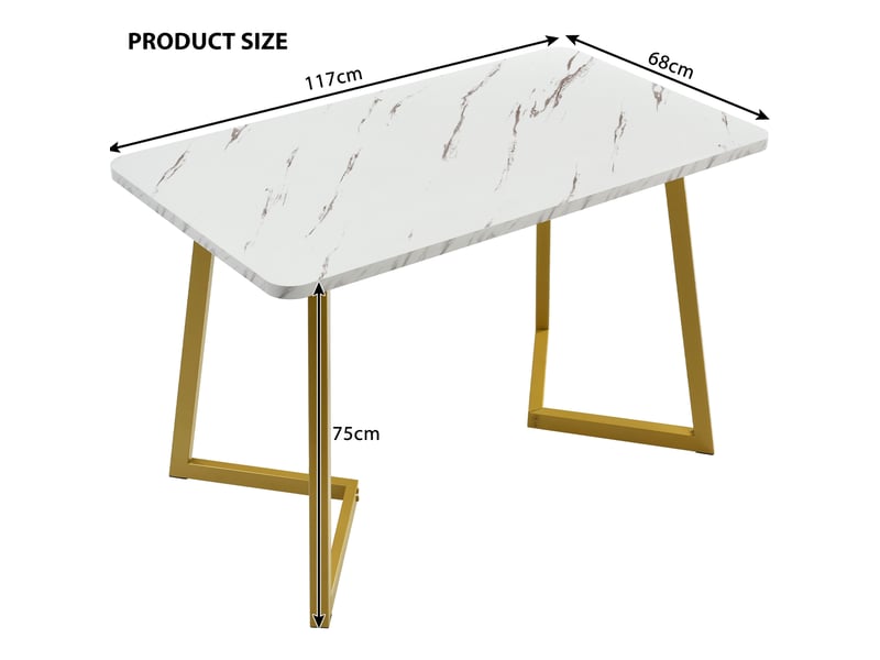  Ensemble table à manger 117x68x75 cm avec 4 chaises en velours noir  - Conforama D