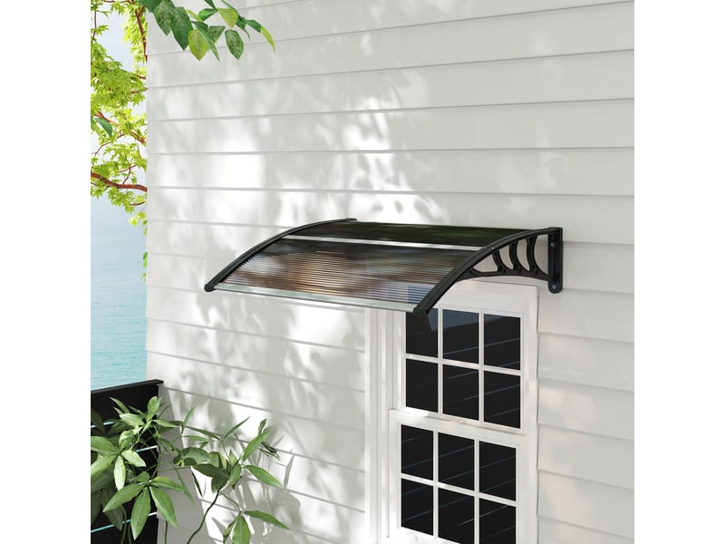  Auvent de porte d'entrée 120 x 75 cm, auvent adossé, toit en polycarbonate  - Conforama C