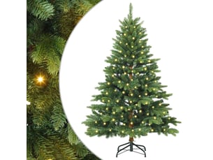 Sapin de noël artificiel, arbre de noël avec 150 led vert 120 cm pe et pvc shl5868