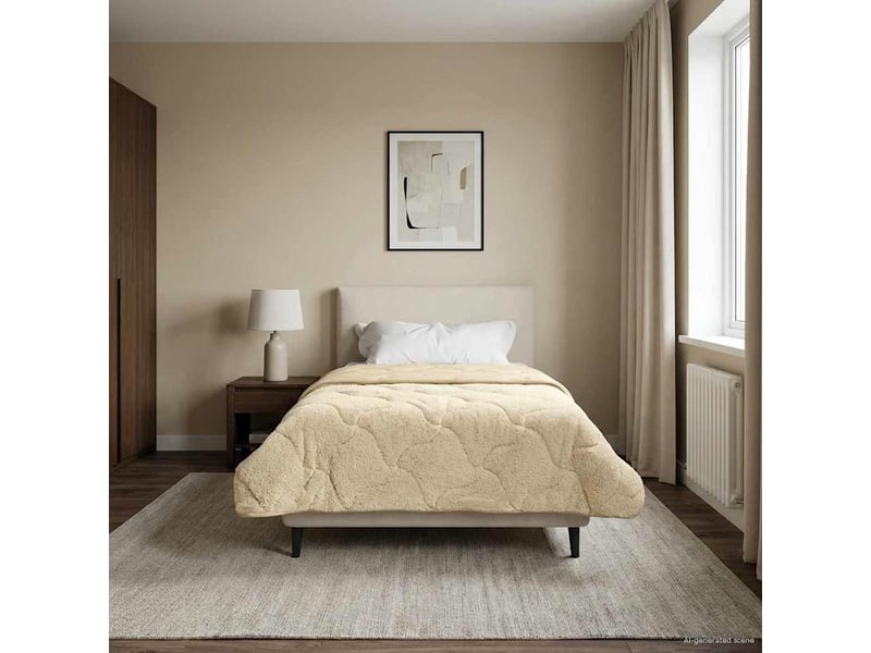  Duvet d'hiver - couette 135 x 220 cm hiver - couette crème respirant  - Conforama D