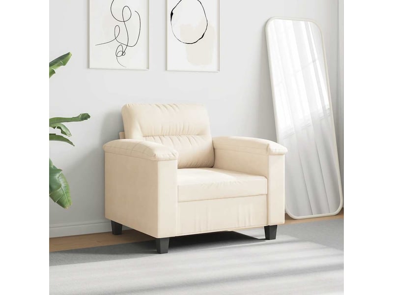 Fauteuil de canapé, chaise de canapé beige 60 cm tissu microfibre cf22425 - Conforama C