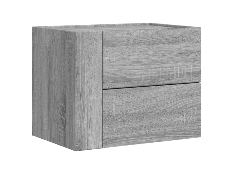  Lot de 2 tables de chevet - cabinet de chevet - table de nuit murales sonoma gris 45x30x35 cm  - Conforama C