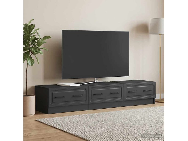  Meuble tv - banc tv - meuble de rangement 147 x 34,5 x 27 cm noir bois d'ingénierie  - Conforama D