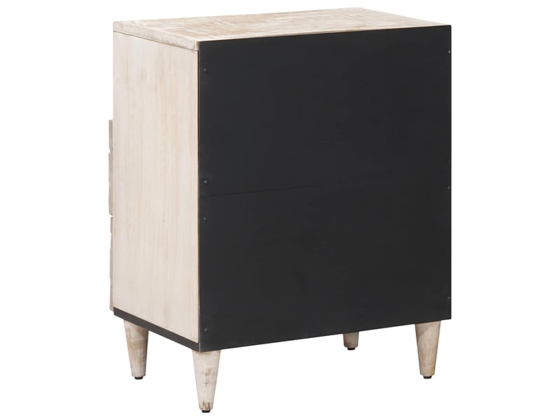  Table de chevet - table de lit blanc 50 x 33 x 60 cm bois de mangue massif  - Conforama D