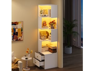 Bibliotheque coloris  blanc 4 étagère(s) MODENUIT   - 45 cm x 180 cm