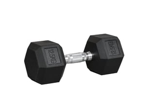 Haltère hexagonal 12,5 kg métal noir