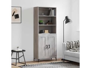 Buffet haut - bahut - meuble de rangement sonoma gris 69,5x34x180 cm bois d'ingénierie