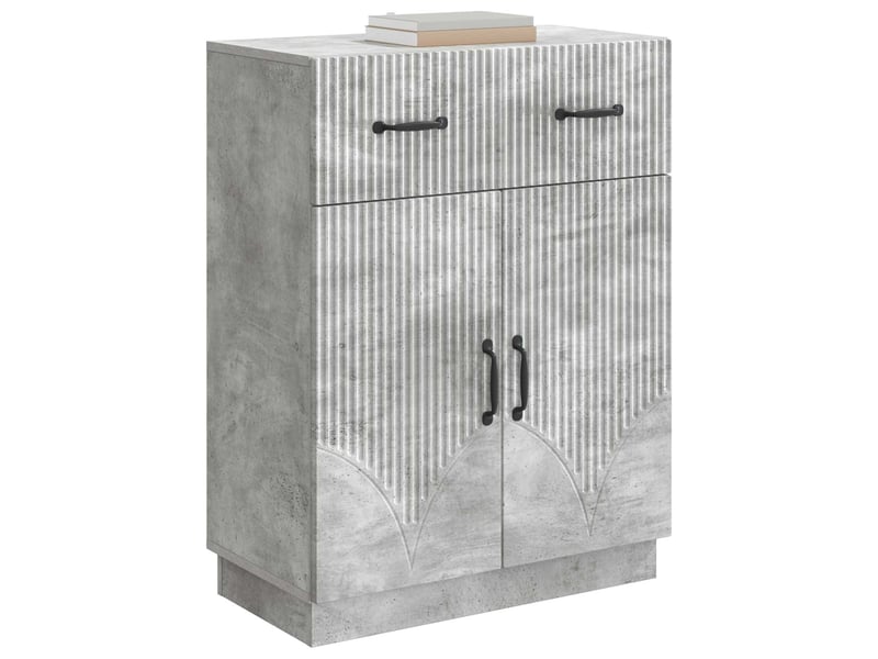 Buffet - bahut - meuble de rangement gris béton 66 x 34,5 x 87 cm bois d'ingénierie - Conforama C