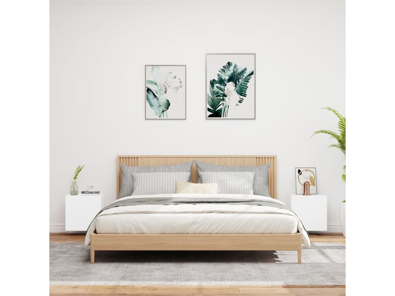 Meubles tv - banc tv - meuble de rangement muraux 2 pcs blanc 40,5x30x40 cm bois d'ingénierie  - Conforama C