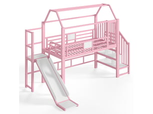 Lit mezzanine 140x200 cm <strong></strong> <strong></strong> coloris rose