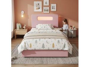 Lit simple 90x200 cm MODENUIT coloris rose