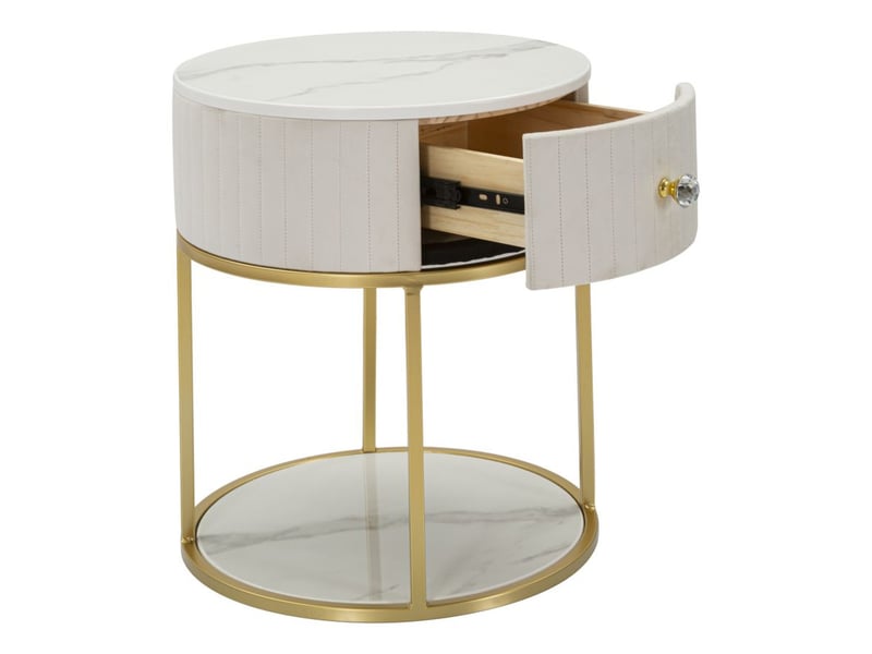  Canapé 2 places oslo en velours crème avec pieds dorés  - Conforama B
