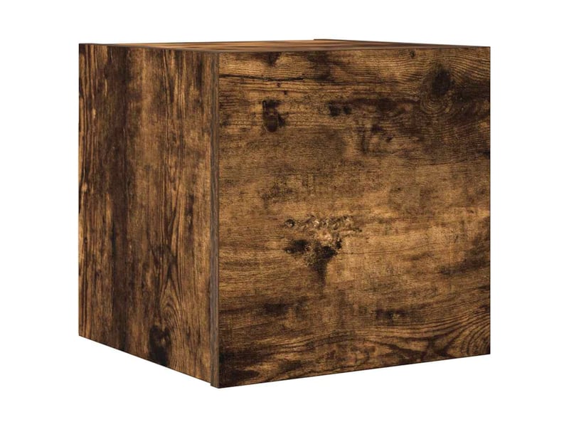  Meuble tv - banc tv - meuble de rangement mural chêne fumé 30,5x30x30 cm  - Conforama A