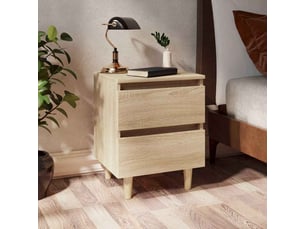 Lot de 2 tables de chevet - cabinet de chevet - table de nuit pieds en pin chêne sonoma 40x35x50 cm