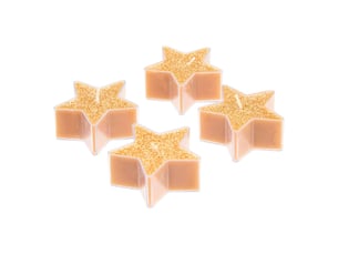 Lot de 4 bougies chauffe-plat étoile pailletées 24 g