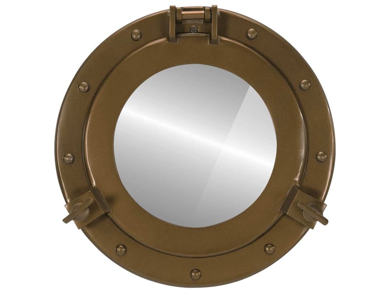  Miroir en forme de hublot mural ø30 cm aluminium et verre cf62790  - Conforama A