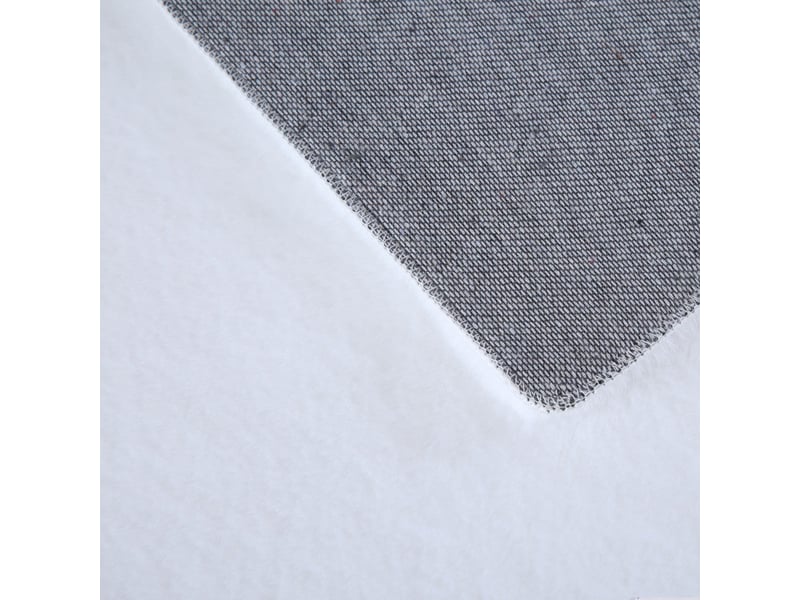 Tapis rond fausse fourrure toucher doux blanc 160x160cm POUFFY1601605100WHITE - Conforama F