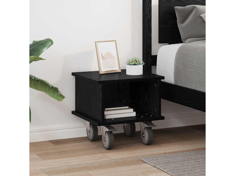 Meuble tv - banc tv - meuble de rangement 37 x 35 x 35 cm chêne noir bois d'ingénierie  - Conforama D