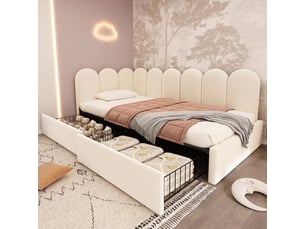 Lit banquette 90x190 cm SOGEU   coloris beige