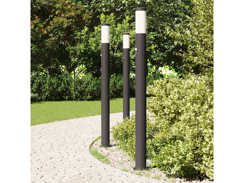  Lot de 3 borne lumineuse avec détecteur 110 cm acier inoxydable ip44 shl36865  - Conforama C