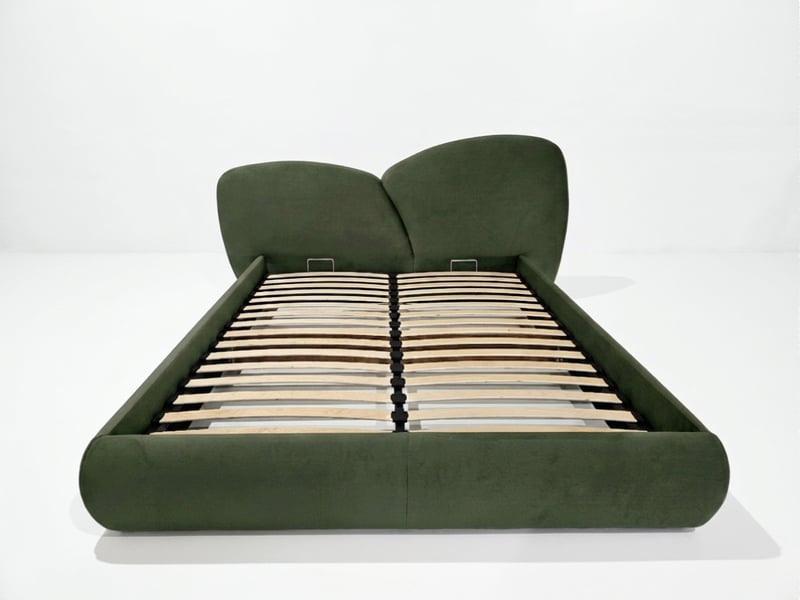  Bobochic lit bas danae tissu velours lisse vert 140x190 DANAE - Conforama A