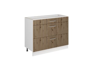 Vicco meuble cuisine, chêne artisanblanc, 100cm sans plan de travail