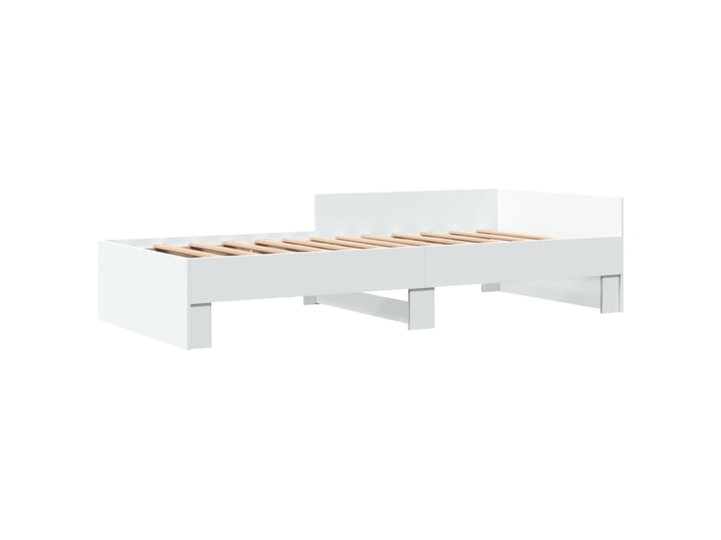  Lit simple- lit adulte -  cadre de lit sans matelas blanc 90x200 cm bois d'ingénierie  - Conforama B