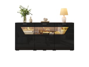 Buffet 3 porte(s)   MEUBLIV  - 160 cm coloris noir 