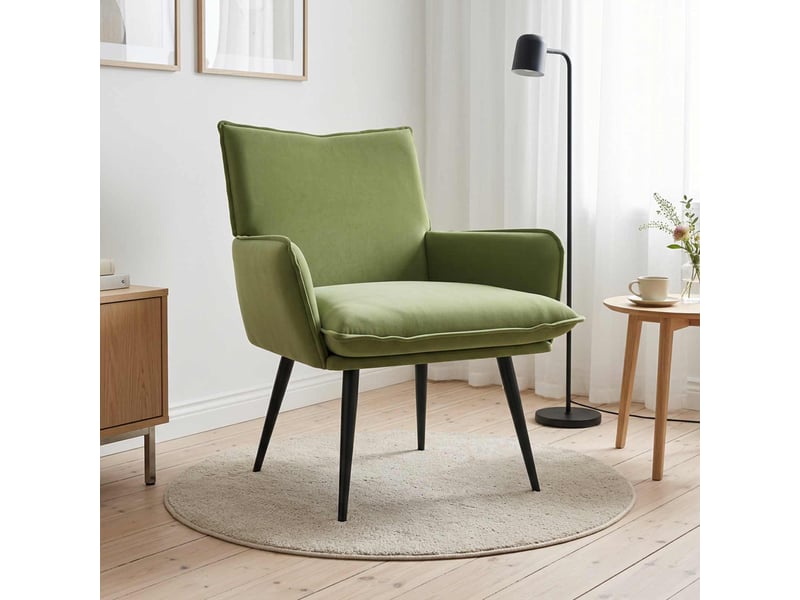 Vidaxl fauteuil vert clair velours  - Conforama B