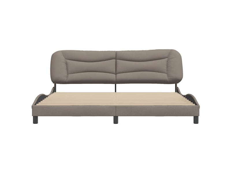 Lit double- lit adulte - cadre de lit sans matelas hvar taupe 200x200 cm tissu - Conforama C